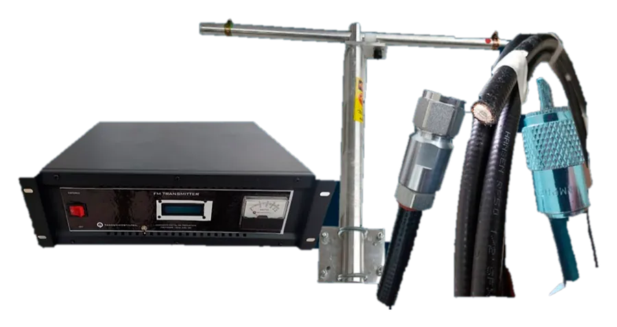 Combo transmisor con antena dipolo y cable